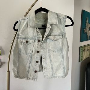 Madewell light wash jean vest